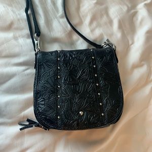 Black Leather Saddlebag Crossbody